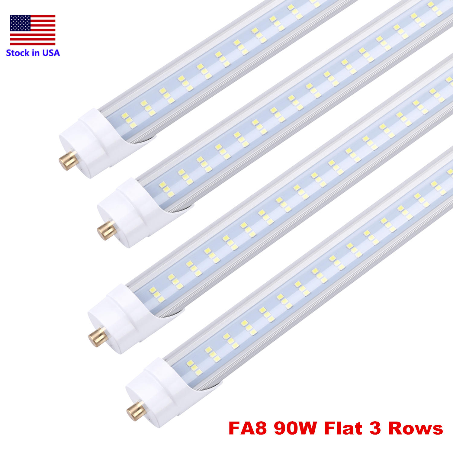 8' LED Bulbs 8ft Tube Lamp Single Pin FA8 T8 LED Tubes Light 8 ft 8Feet 45W LEDs Lights Tube Lamp, FA8 LED Shop Lights