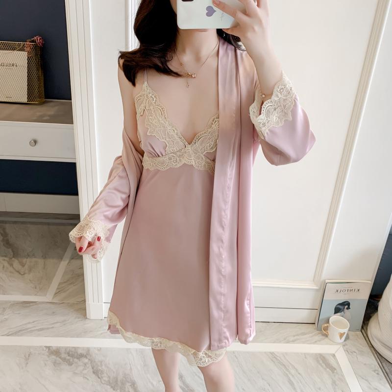 Silk Robe Femme Sexy Gown Set Summer Women Bathrobe Lingerie Mini Dress Lounge Set Sleepwear Bridesmaid Wedding Robes
Silk Robe Femme Sexy Gown Set Summer Women Bathrobe Lingerie Mini Dress Lounge Set Sleepwear Bridesmaid Wedding Robes