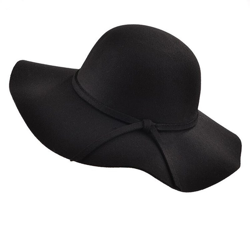 2018 simple Vintage Retro Kids Child Girl Hats Fedora wool Felt Crushable Wide Brim Cloche Floppy Sun Parent-child Beach Cap D19011102