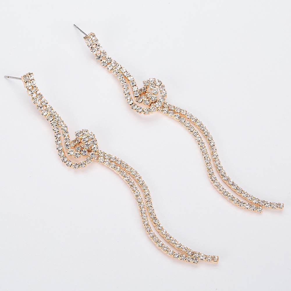 Overlength Fund Rhinestone Tassels Bride Earrings Lady Of Quality Dinner Full Dress Temperament Accessories Eardrop
Overlength Fund Rhinestone Tassels Bride Earrings Lady Of Quality Dinner Full Dress Temperament Accessories Eardrop