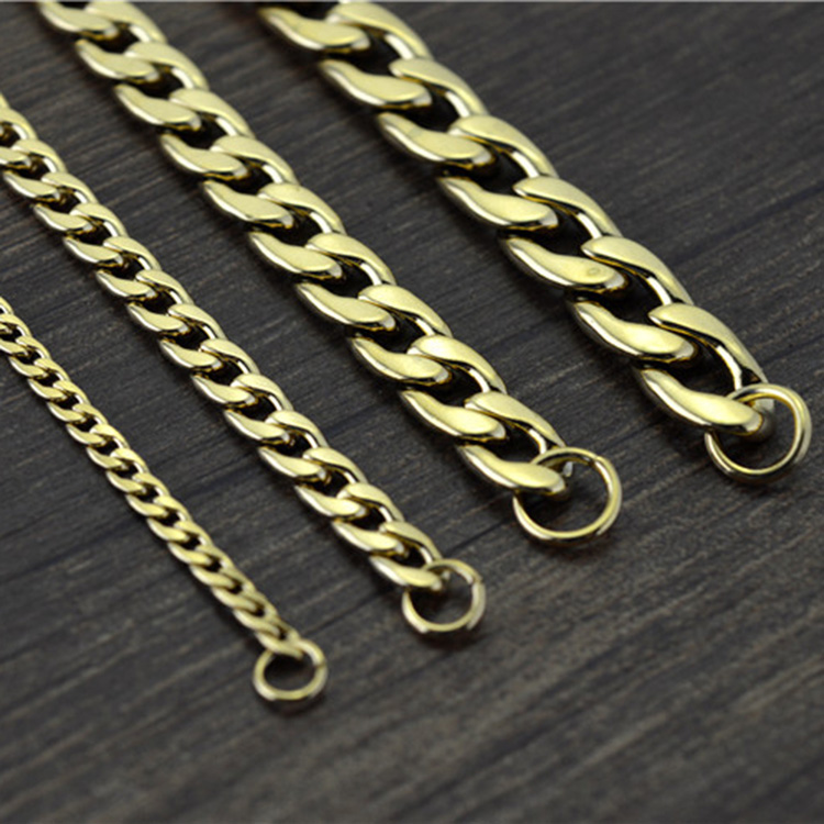 Never fade Stainless steel Figaro Chain Necklace 4 Sizes Men Jewelry 18K Real Yellow Gold Plated 9mm Chain Necklaces for Women Men