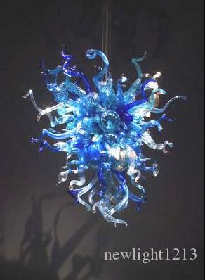 Ocean Blue Lampe LED Plafonniers de plafond Murano Verre Villa Décor Lustre