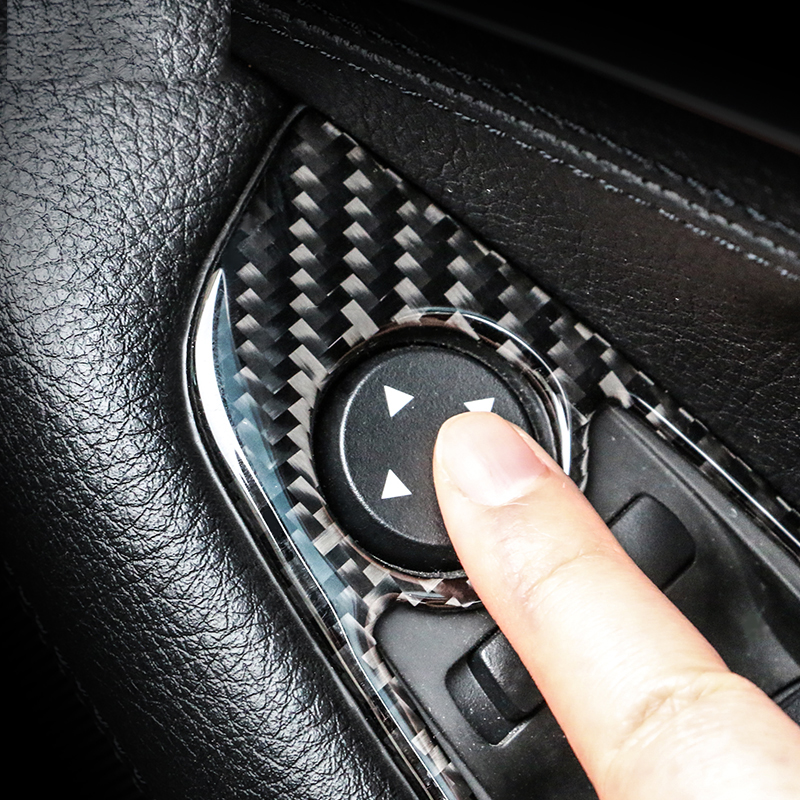 For BMW F10 5 Series Carbon Fiber Car Interior Window Switch Frame Door Bowl Cover Trim Sticker 2011-2017 Accessories