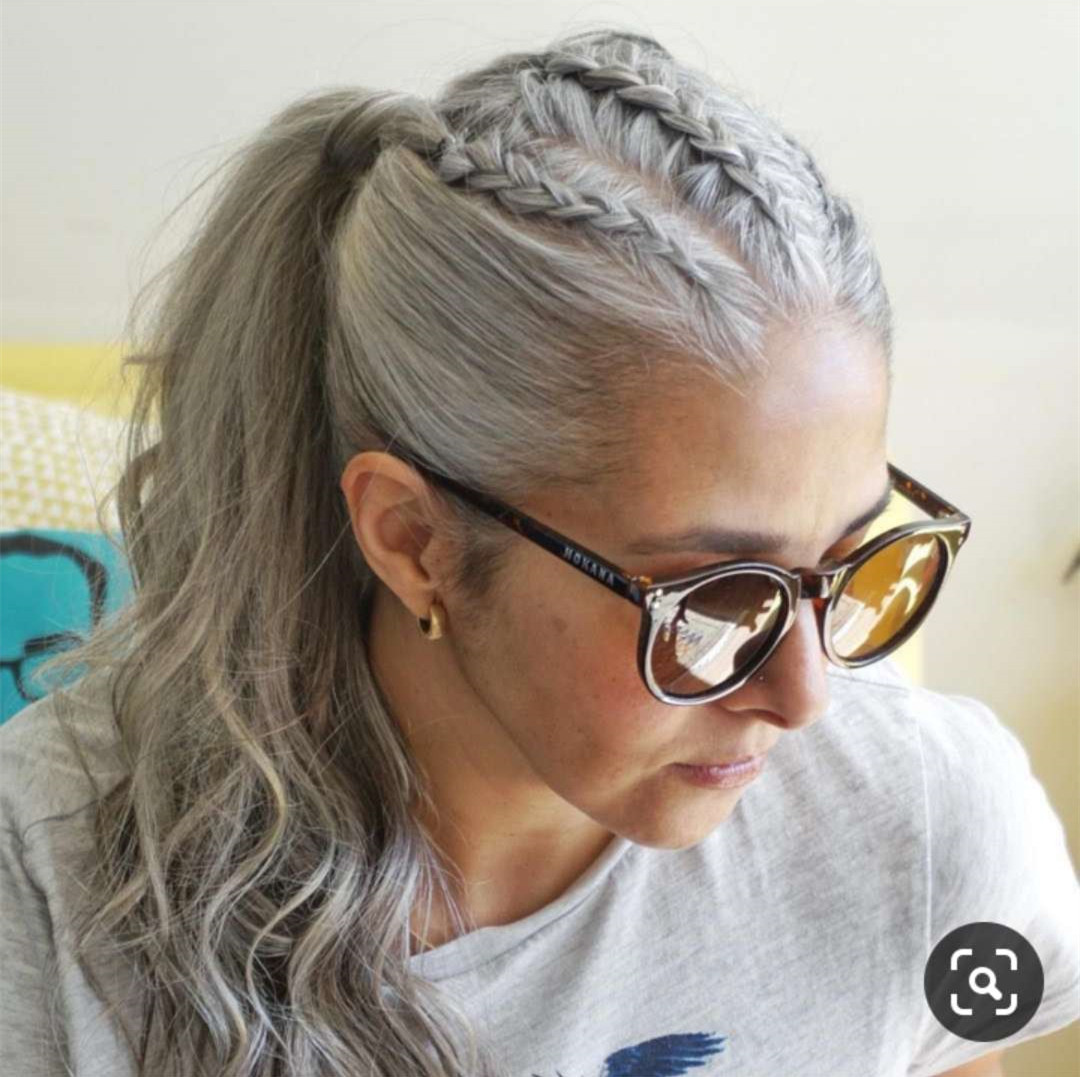Natural Silver grey human hair ponytail hairpieces salt and pepper natural highlight ombre wavy wraps around gray virgin ponytail extension