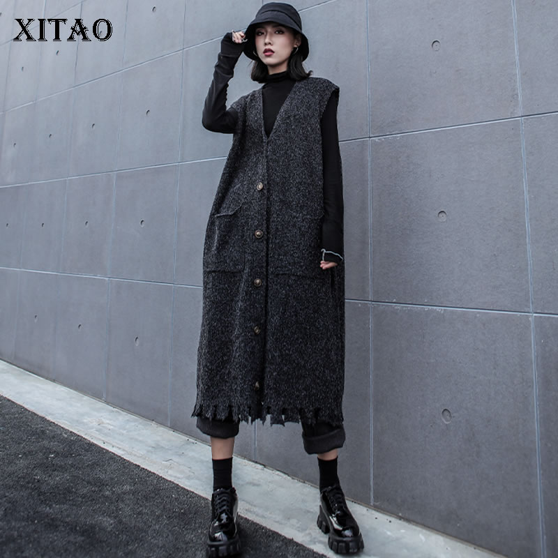 XITAO Tide Fashion Long Pocket Vest Knitted Women Clothes 2019 Fashion Plus Size Lazy Wind Single Breasted Vest New DMY1268, Black dmy1268
XITAO Tide Fashion Long Pocket Vest Knitted Women Clothes 2019 Fashion Plus Size Lazy Wind Single Breasted Vest New DMY1268, Black dmy1268