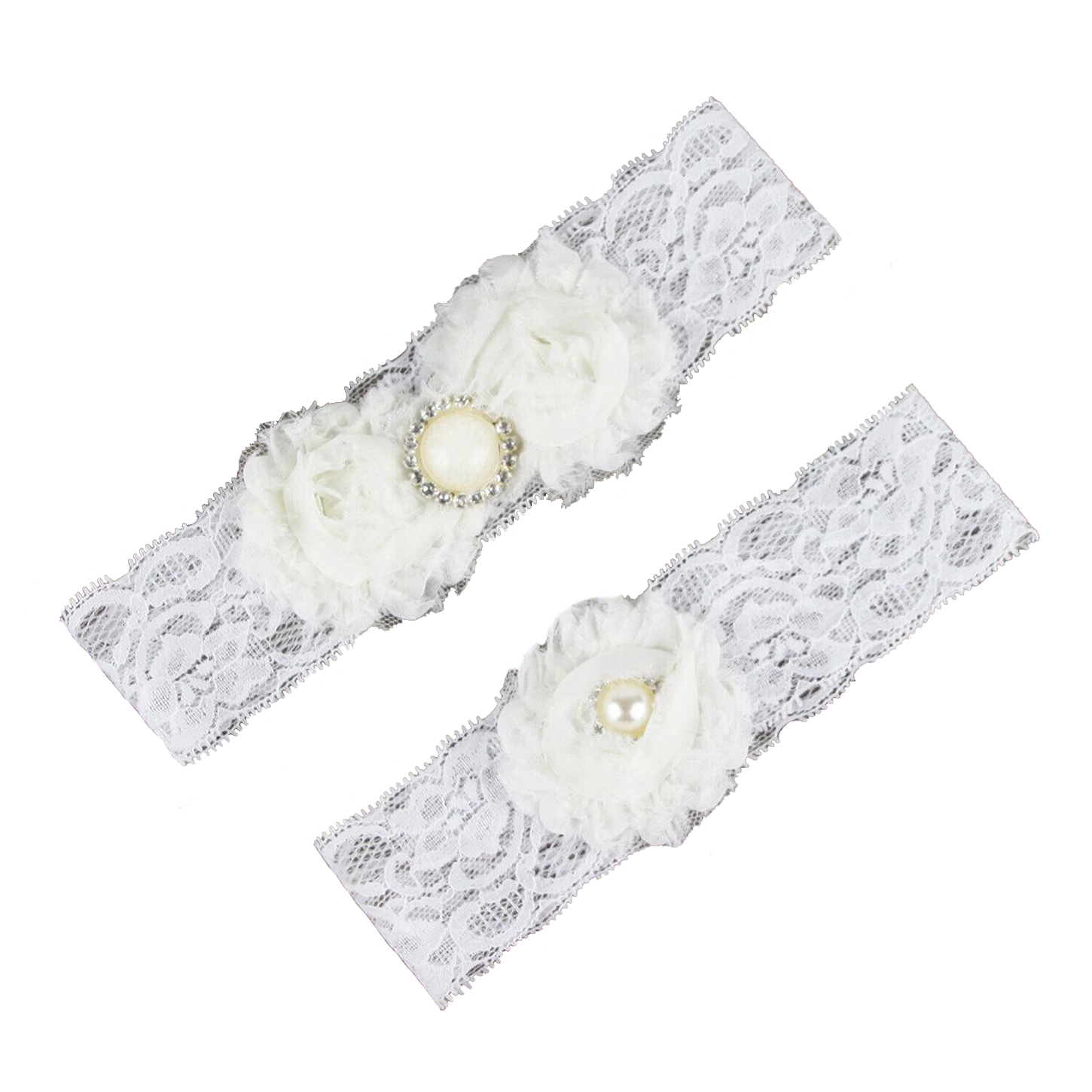 Wedding Garters for Bride Blue Lace For Bride's Wedding Garters Bridal Garters Chiffon Flowers Free Size 16~23 Inches In Stock Cheap