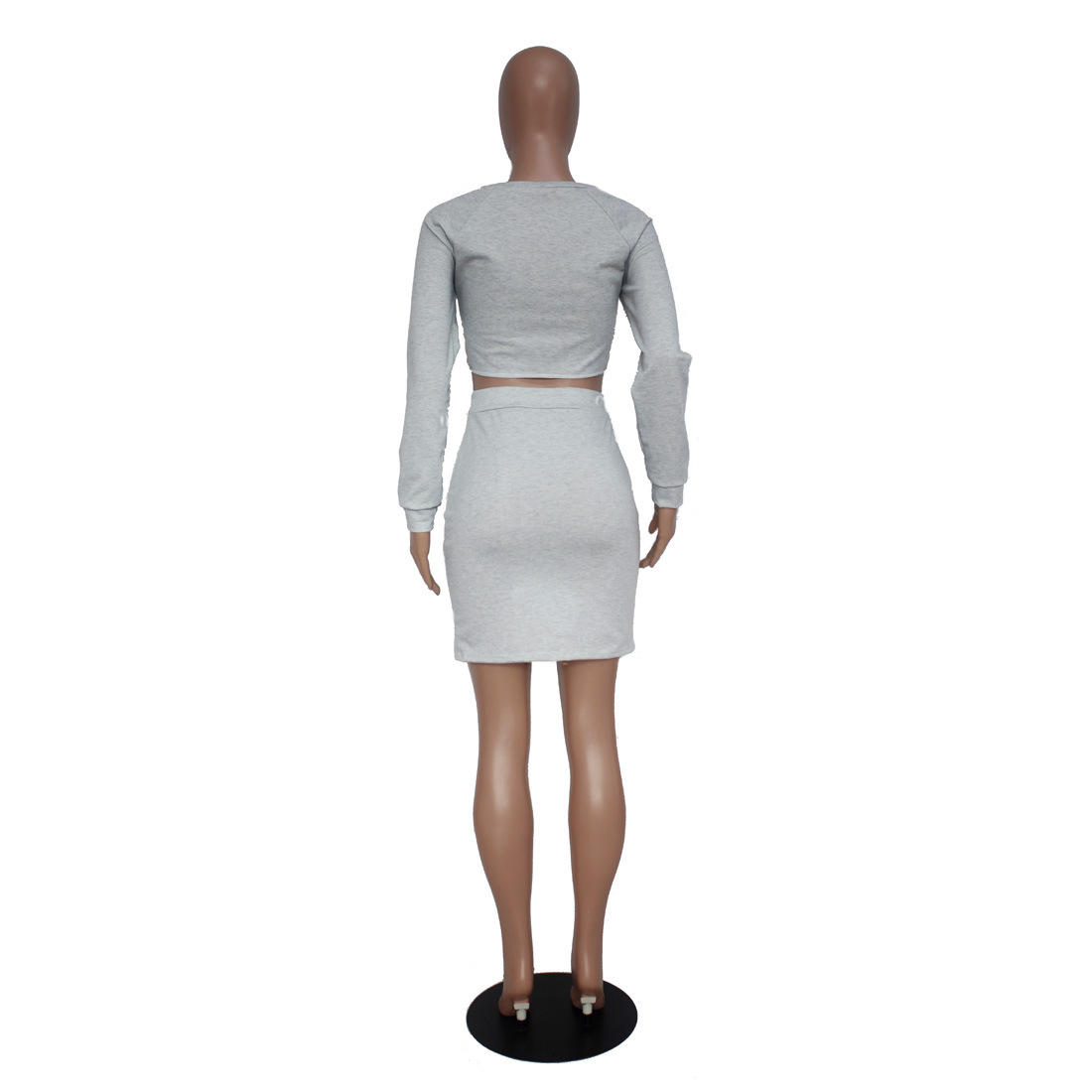 Dress European Spring and Summer Fashion Print Letter Casual Set Long Sleeve Zipper Skirt Set Support Mixed Batch