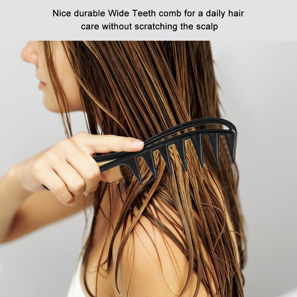 Women Hair Comb Detangling Wide Teeth Hair Brush Hairstyle Wavy Long Curly Hairbrush