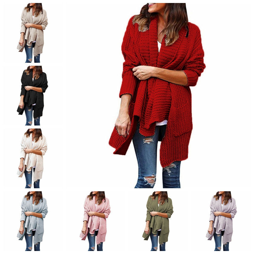 European sweater loose double pocket irregular lapel sweater pink red purple gray green black support mixed batch