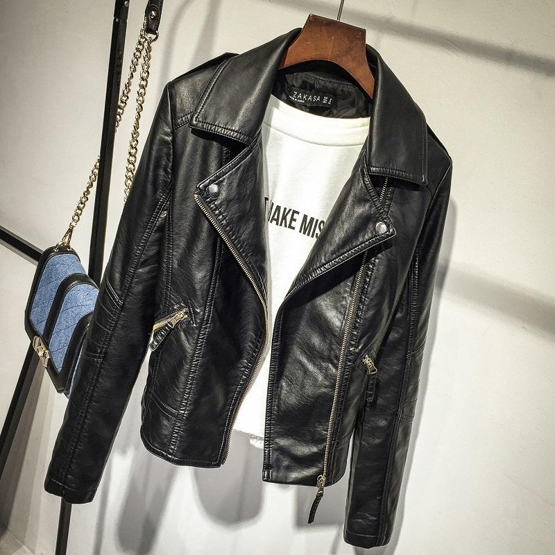 Leather Jacket Zipper Autumn Women Black Slim Cool Lady Pu Sweet Female Zipper Faux Femme Outwear Coat Plus Size Jk254
Leather Jacket Zipper Autumn Women Black Slim Cool Lady Pu Sweet Female Zipper Faux Femme Outwear Coat Plus Size Jk254