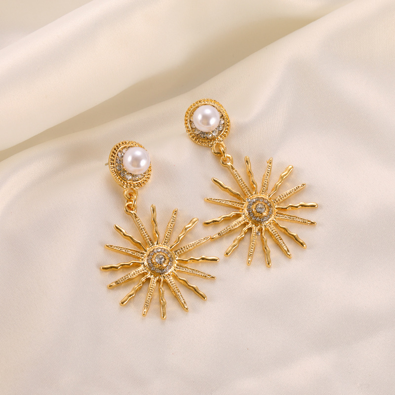 S845 Hot Fashion Jewelry S925 Silver Needle Earrings Metal Sunflower Pearl Dangle Stud Earrings
S845 Hot Fashion Jewelry S925 Silver Needle Earrings Metal Sunflower Pearl Dangle Stud Earrings