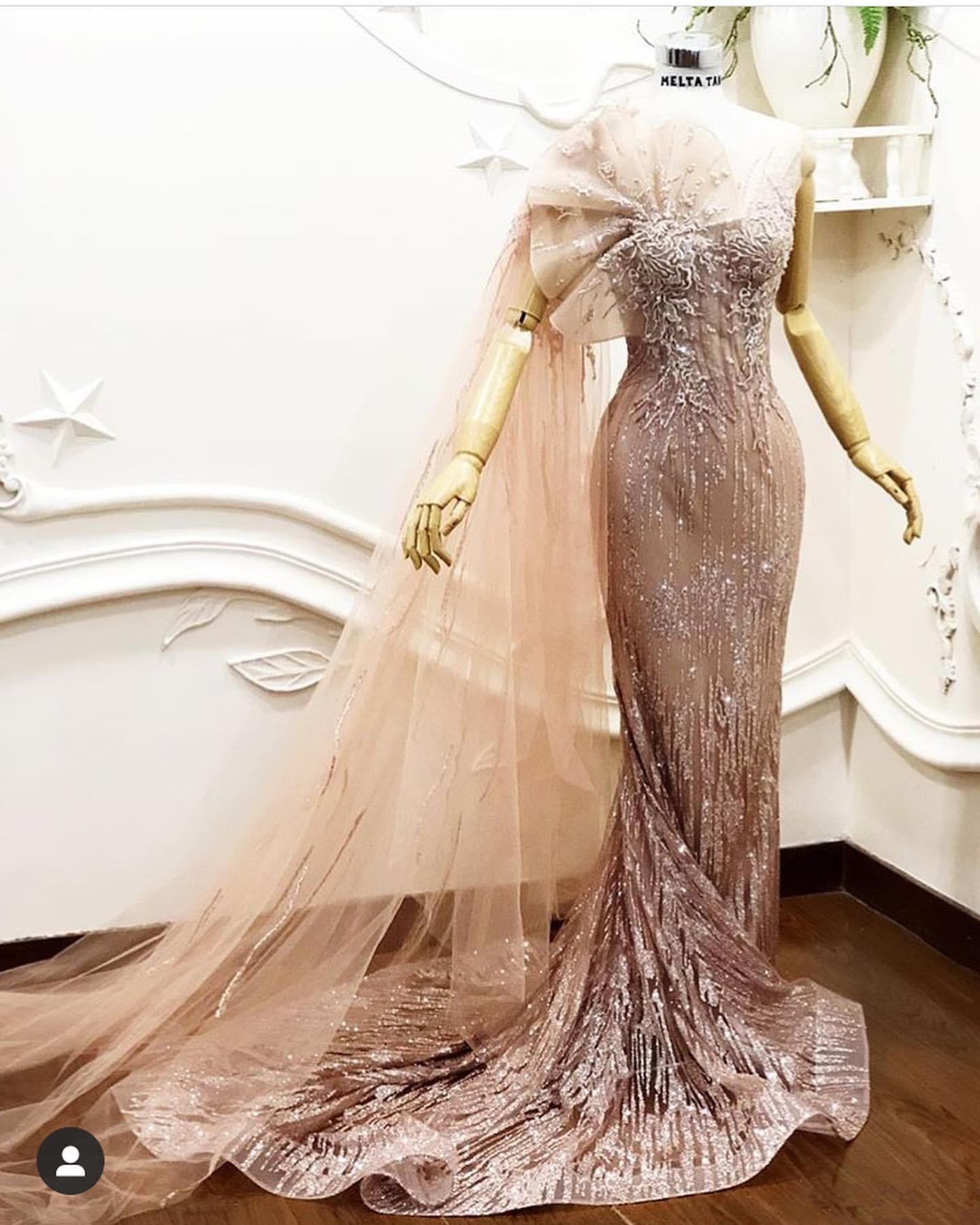 Aso Ebi Arabic 2020 Sparky Sexy Mermaid Evening Dresses Lace Beaded Sheer Neck Prom Dresses Vintage Formal Party Bridesmaid Pageant Gowns