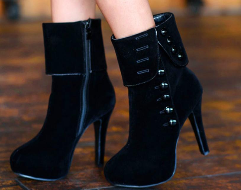 2021 Suede Women's Boots in winter with New style High heel fine heel round head Keep warm Non-slip@50, Black
2021 Suede Women's Boots in winter with New style High heel fine heel round head Keep warm Non-slip@50, Black