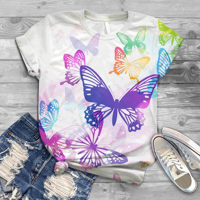 3D Animal Butterfly Printed T-Shirt Flowers Plus Size Women Short Sleeve O-Neck Tops Tee T Shirt Loose Female Vintage Streetwear
3D Animal Butterfly Printed T-Shirt Flowers Plus Size Women Short Sleeve O-Neck Tops Tee T Shirt Loose Female Vintage Streetwear