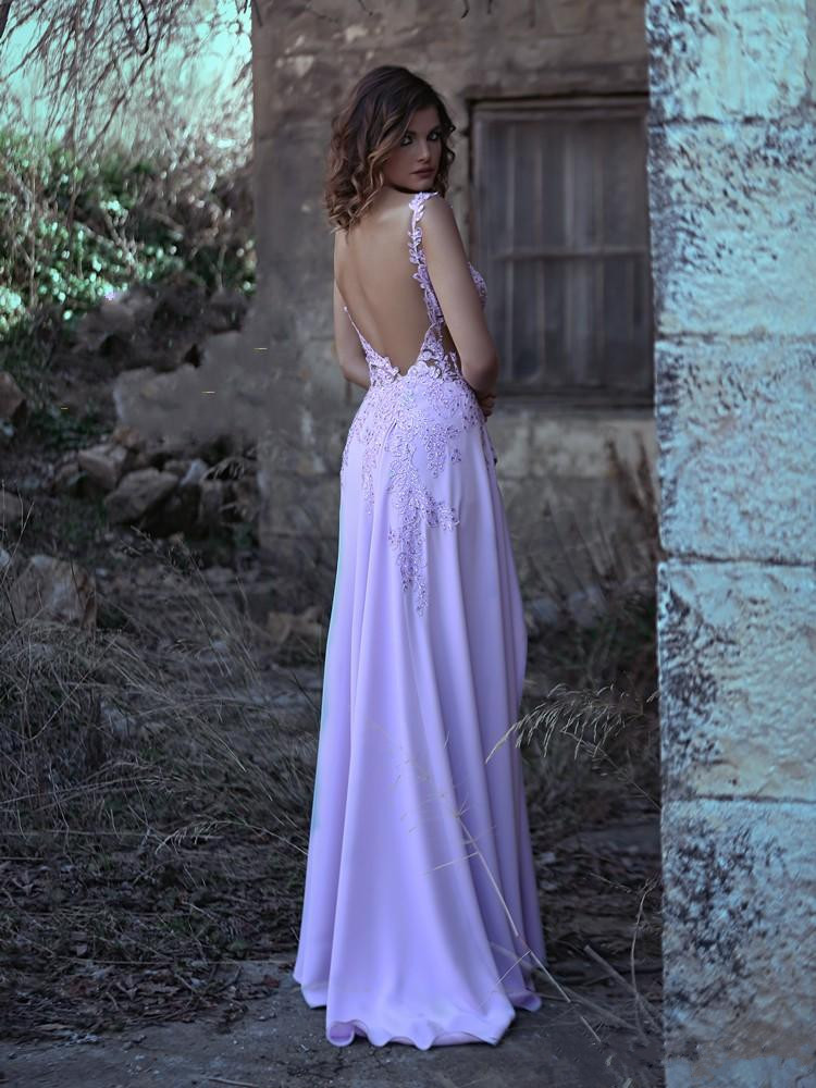 Sexy Arabic Chiffon Long Prom Dresses Beads Lace Applique Sleeveless Mermaid Front Split Evening Dress Formal Gowns Vestido De Festa