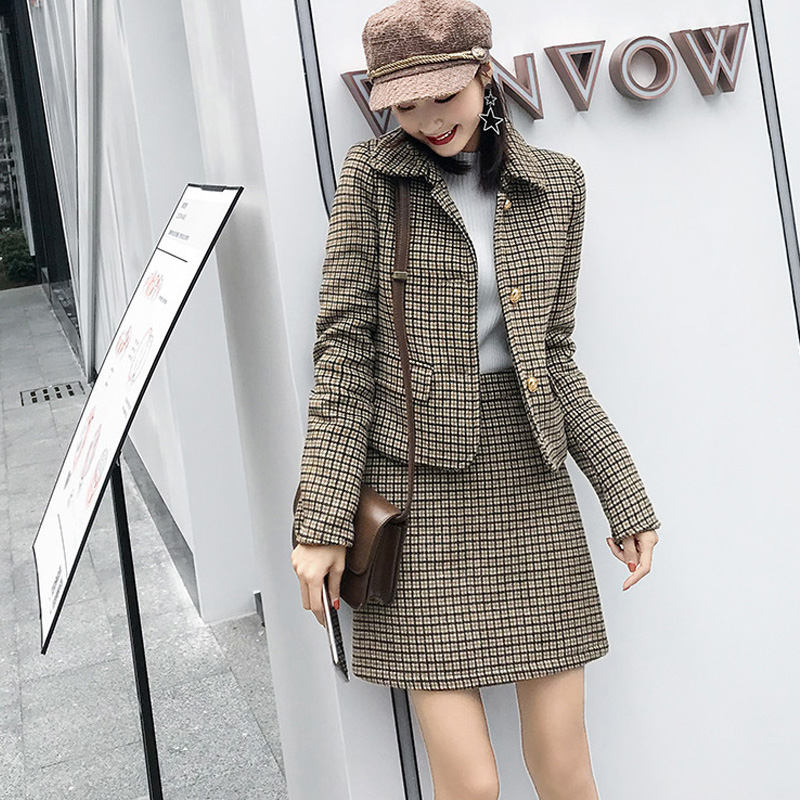 Ellacey Autumn Winter Hepburn Style Skirt Suit Korean Fashion Blazer Suit Skirt Women 2019 New Plaid Wool Two Piece Set
Ellacey Autumn Winter Hepburn Style Skirt Suit Korean Fashion Blazer Suit Skirt Women 2019 New Plaid Wool Two Piece Set