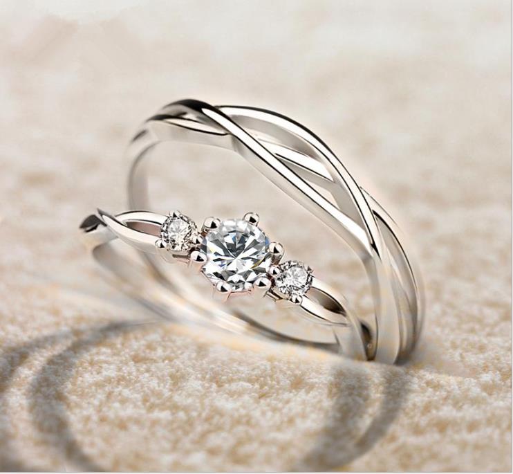 Pure silver couple ring original design of men's and women's pair ring
