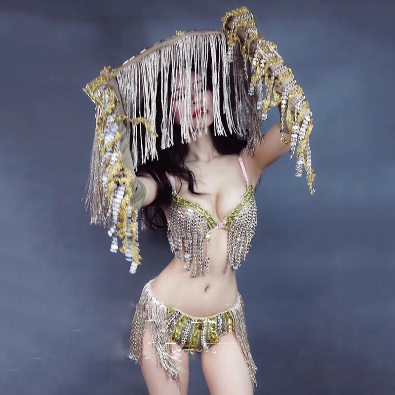 Stage Costume Women Festival Outfit Sexy Tassel Sequined Bikini Hat Nightclub Singer Pole Dance Clothes Rave Party Wear DN5578, Gloves
Stage Costume Women Festival Outfit Sexy Tassel Sequined Bikini Hat Nightclub Singer Pole Dance Clothes Rave Party Wear DN5578, Gloves