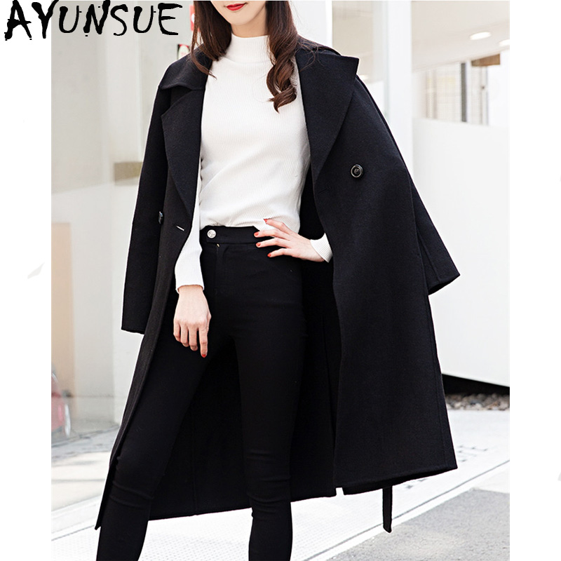 AYUNSUE Double Side Real Wool Coat Female Jacket Autumn Winter Jacket Women Clothes 2019 Long Woolen Coats Korean Outwear MY3503, Red
AYUNSUE Double Side Real Wool Coat Female Jacket Autumn Winter Jacket Women Clothes 2019 Long Woolen Coats Korean Outwear MY3503, Red