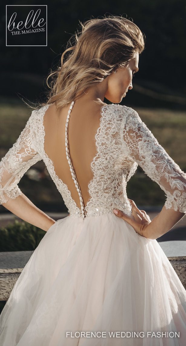 bohemian florence wedding dresses v neck lace appliques 3 4 long sleeves tulle long bridal gowns plus size beach robe de marie