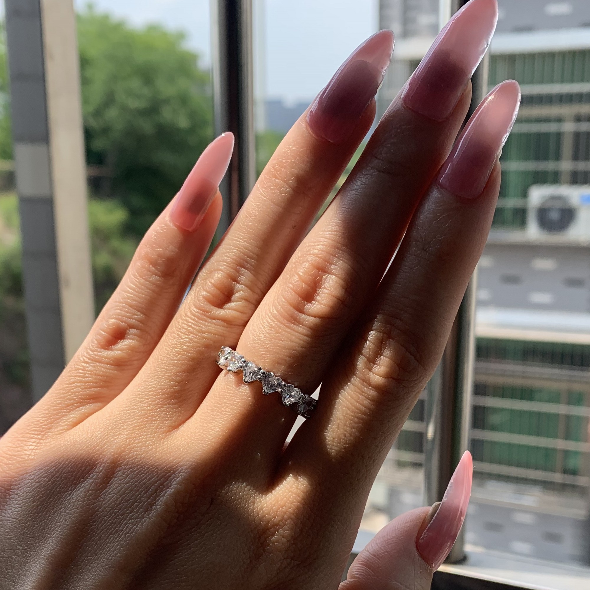 Victoria Wieck Sweet Cute Fashion Jewelry Real925 Sterling Silver Oval Cut White Topaz CZ Diamond Eternity Women Wedding Bridal Ring Gift
