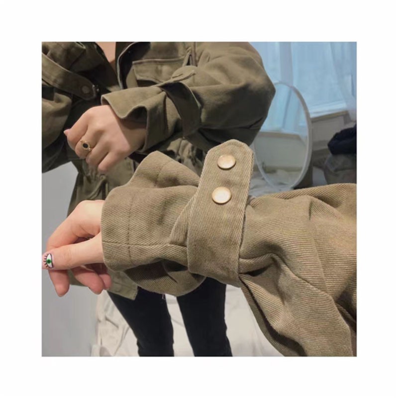 Female Trench Coat Women 2019 Spring Autumn New Streetwear Drawstring Solid Windbreaker Slim casual Outerwear FY26