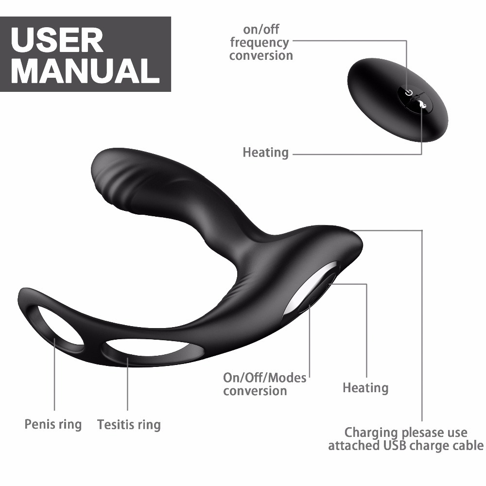 Heating Prostate Massage Vibrator Sex Toys For Men Waterproof Prostate Stimulator Butt Plug Delayed Ejaculation Ring Toy For Men T191225 - view 5