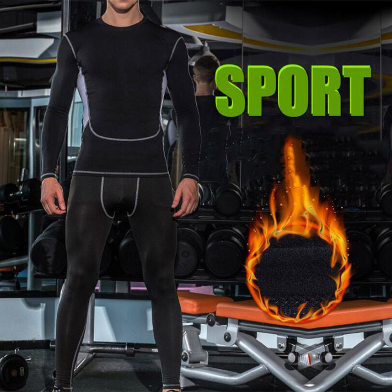 Men's tactical fleece thermal underwear sweat quick drying thermo underwear mens breathable elasticity Long Johns tops pants set