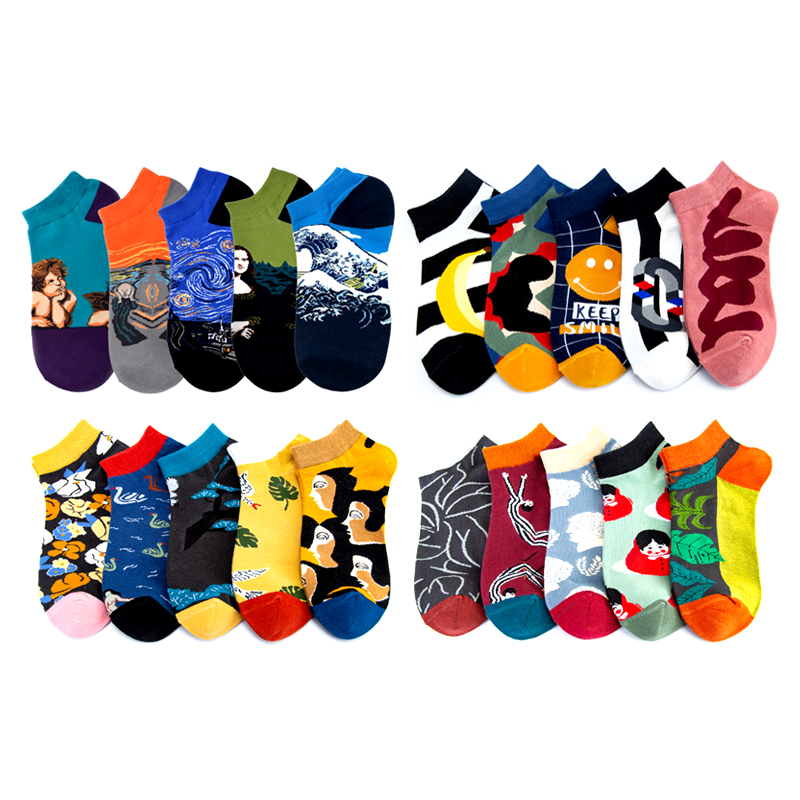 Art Funny Starry Night Happy Socks Mona Lisa Invisible Summer Short Low Cut No Show Women Men Socks Boat Short 5 Pairs/lot, Smile socks
Art Funny Starry Night Happy Socks Mona Lisa Invisible Summer Short Low Cut No Show Women Men Socks Boat Short 5 Pairs/lot, Smile socks
