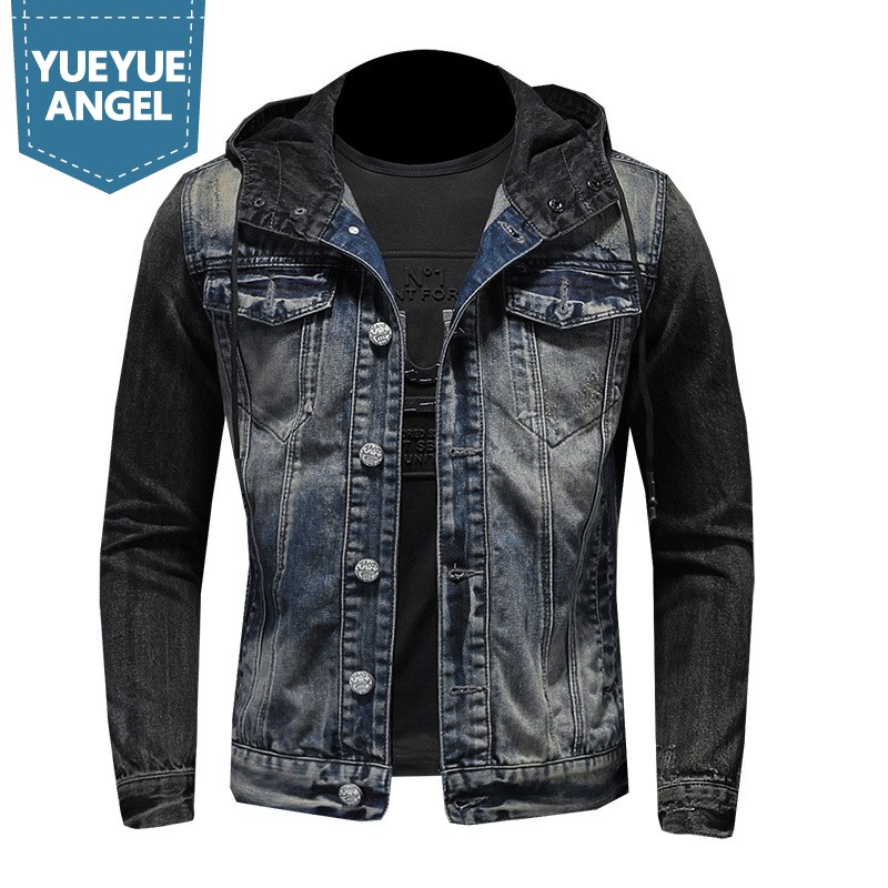 Fashion Hooded Denim Jacket Mens Personality Casual Coat Slim Fit Plus Size Male Jackets Vintage Splice Button Mens Outerwear, Black
Fashion Hooded Denim Jacket Mens Personality Casual Coat Slim Fit Plus Size Male Jackets Vintage Splice Button Mens Outerwear, Black