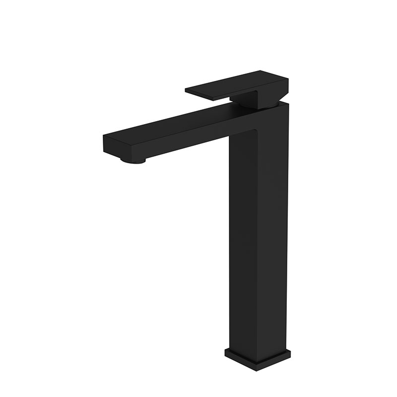 Simple Square Black Bathroom Tap Soild Brass Basin Faucet Single Hole Deck Mounted High Quality Chrome Bathroom Water Mixer