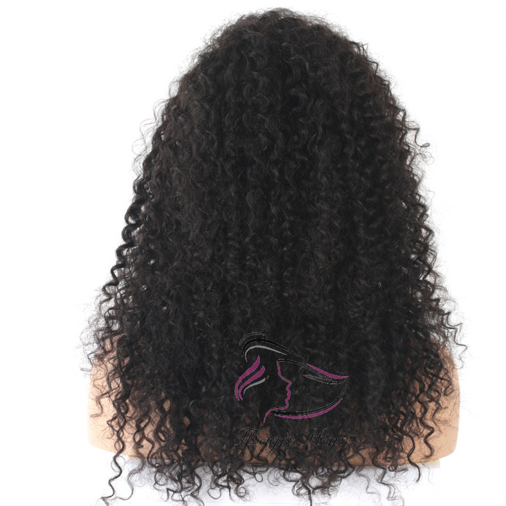 4x4 Lace Closure Human Hair Wigs Natural Color Deep Curly Brazilian Human Hair Wigs 130% Density 150% Density