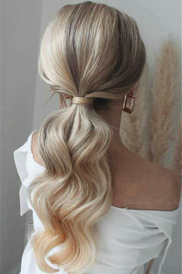 Honey Blonde Clip In Human Hair Ponytail Extensions 12/16/20 inches Natural Body Wave Hair Piece Wrap Around Pony Tail For Women