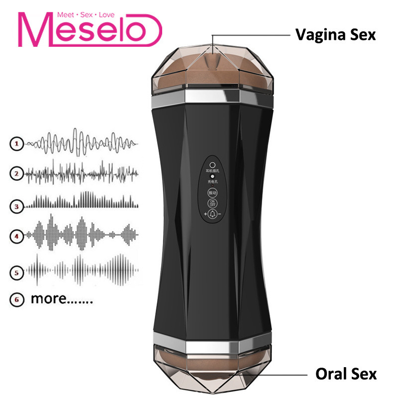 Meselo Two Channel Automatic Masturbator For Man Blowjob Realistic Vagina Sex Machine Male Masturbator Adult Sex Toys For Men Y190124