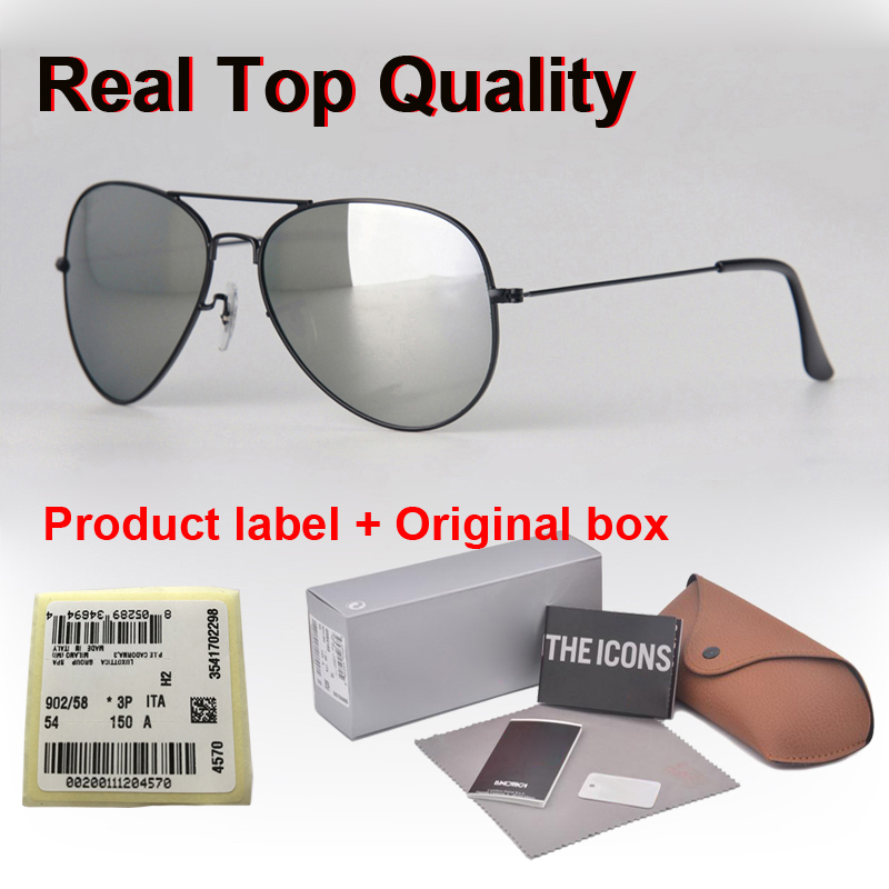 

18 Colors Pilot Sunglasses Men Women 58/62mm Brand Designer Eyewear Mirror glass lens Sun glasses uv400 Goggle with Retail case and label