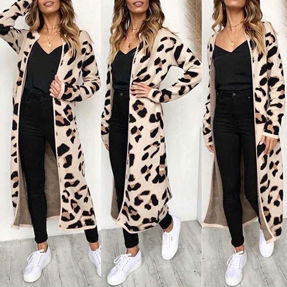 New sweater women Long Sleeve Leopard Print Cardigan Open Front Jacket Coat blusas femininas sueter mujer invierno 2019, Black
New sweater women Long Sleeve Leopard Print Cardigan Open Front Jacket Coat blusas femininas sueter mujer invierno 2019, Black