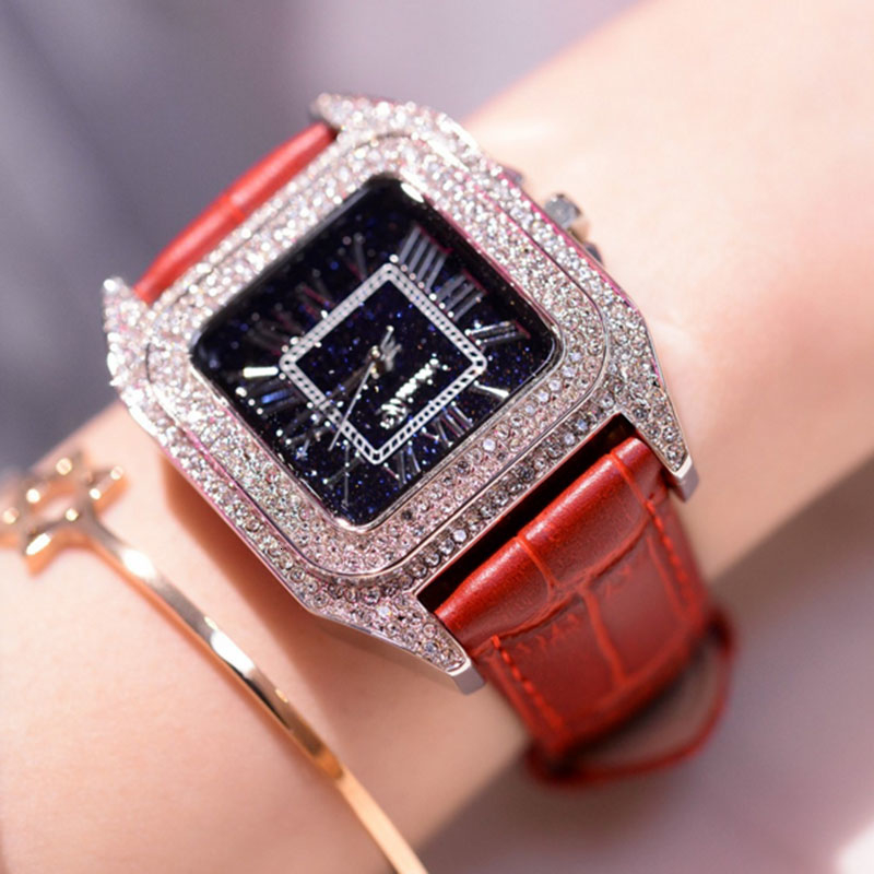 Newest Top Luxury Full Diamond Square Roman numeral Bracelet Watch Women Fashion Leather Strap Rhinestone Quartz watch Clock LY191205, Black silver cas
Newest Top Luxury Full Diamond Square Roman numeral Bracelet Watch Women Fashion Leather Strap Rhinestone Quartz watch Clock LY191205, Black silver cas