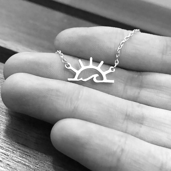 30PCS Sea Ocean Water Wave Sun Sunshine Necklace Geometric Sunrise Sunset Sundown Landscape Necklaces for Outdoor Beach Surfing Lover