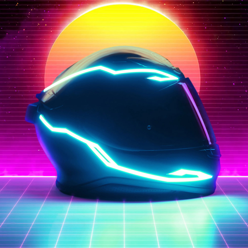 Motorcycle Helmet Sticker Helmets Light Strip Motorbike Flashing LED Bar Night Riding Signal Lights 4 Modes Decoration Stickers Moto Parts