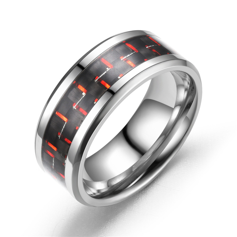 Carbon Fiber Ring Black Wedding Ring Stainless Steel Promise Engagement Rings Mens Women Rings Will and Sandy Fashion Jewelry Gift
