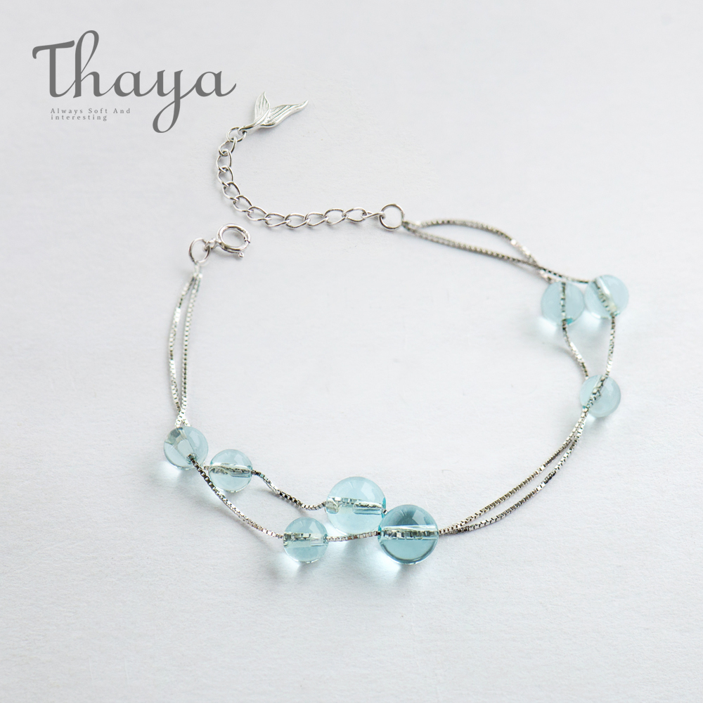Thaya Mermaid Foam Design Bracelet S925 Sterling Silver Double Chain Fishtail Chain Crystal Bracelets For Women Elegant Jewelry Y19051602
Thaya Mermaid Foam Design Bracelet S925 Sterling Silver Double Chain Fishtail Chain Crystal Bracelets For Women Elegant Jewelry Y19051602
