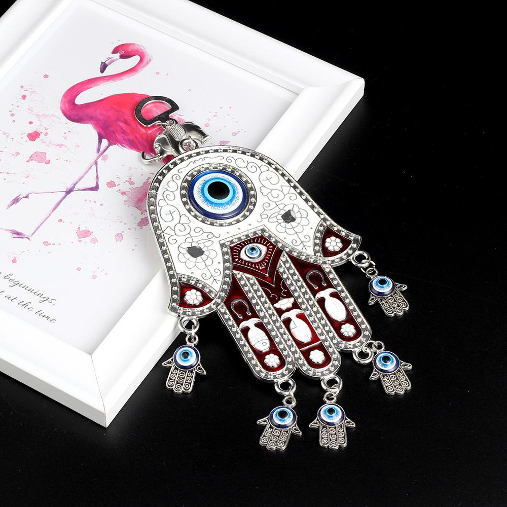 Evil Eye Wall Hanging Turkey Evil Eye Beads With Hamsa Hand Car Keychain Blue Evil Eye Tassel Charm Wall Hanging Jewelry Key Ring Chain