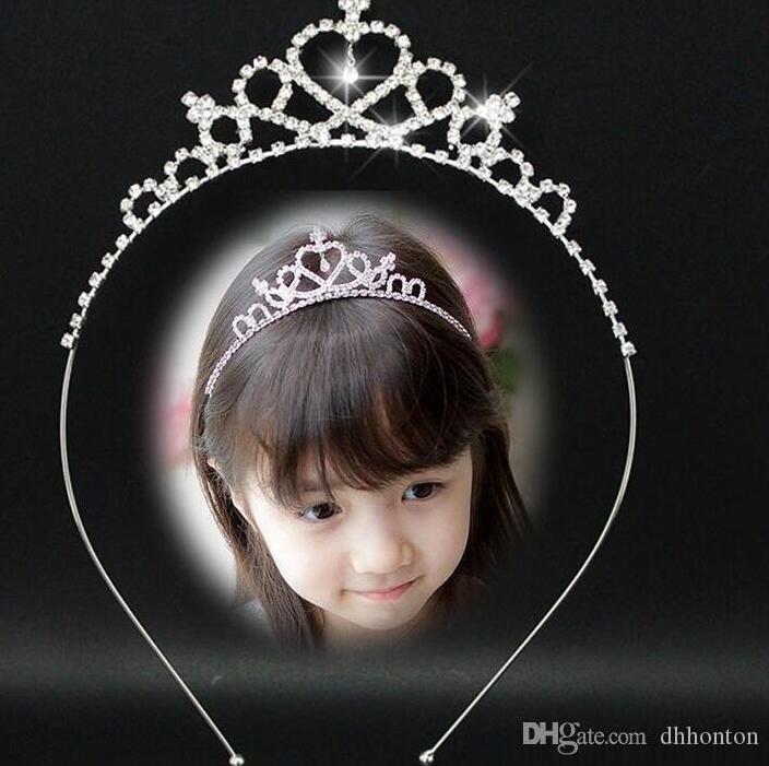 Fashion Rhinestone crystal Tiaras Flower girl Crowns Princess Style Crown Wedding Jewelry Children Hair Accessories Kids Hair Pieces
