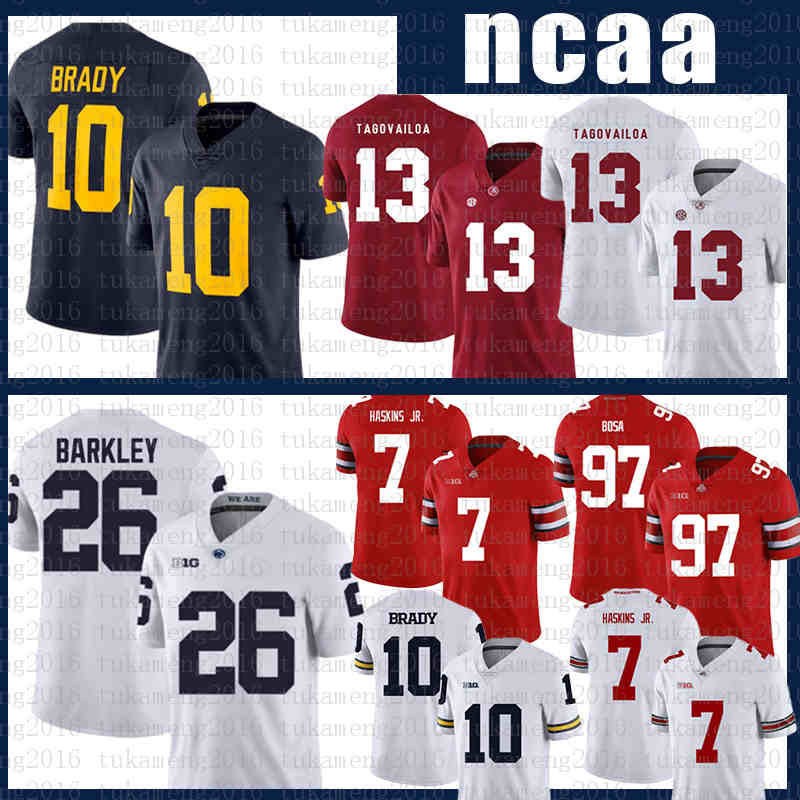 ncaa Alabama Crimson Tide football Jersey 13 Tua Tagovailoa Michigan Wolverines 10 Tom Brady Penn State Nittany Lion 26 Saquon Barkley axwef, Black;red
ncaa Alabama Crimson Tide football Jersey 13 Tua Tagovailoa Michigan Wolverines 10 Tom Brady Penn State Nittany Lion 26 Saquon Barkley axwef, Black;red