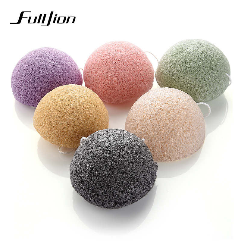 Fulljion 6 Colors Natural Konjac Konnyaku cosmetic puff Facial sponge Face Cleanse Washing Facial Care Face Powder Makeup Tools C18122501