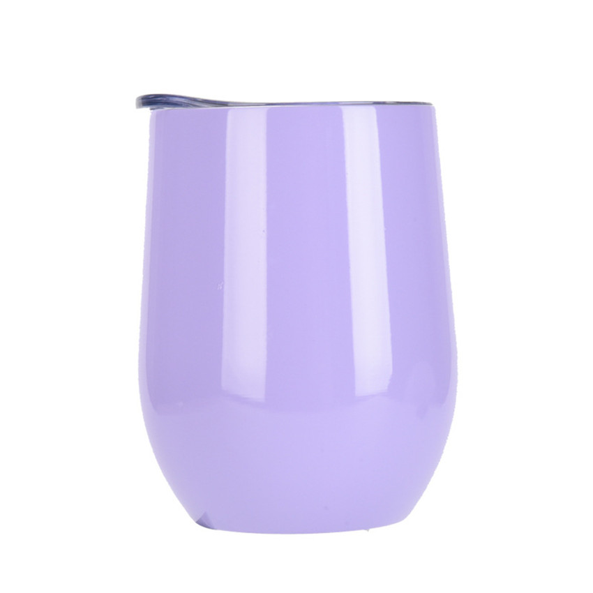 Colorful 12oz Wine Tumbler with Lid 304 Stainless Steel Flute Tumblers Double Wall Wine Glass multicolour Z11