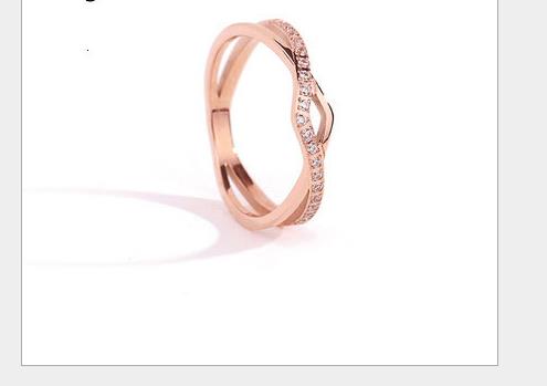 Double row inlaid stone Fashion Ring Jewelry index finger tail ring zircon ring