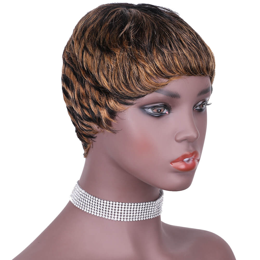 Human hair no lace wigs with bang machine wig new arrival short tiger Highlight capless wigs Wavy F1/27 ombre color marley women, F1/f27
Human hair no lace wigs with bang machine wig new arrival short tiger Highlight capless wigs Wavy F1/27 ombre color marley women, F1/f27