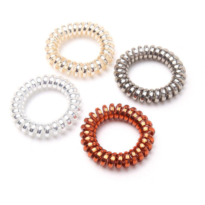 Mixed color Telephone Wire Cord Gum Hair Tie Girls Elastic Hair Band Ring Rope Bracelets Stretchy Scrunchy Jewelry