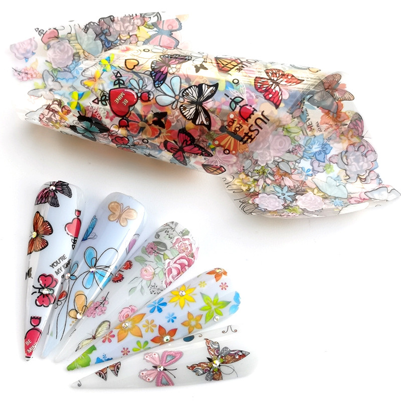 5PCS Butterfly Flower Nail Foils Set Colorful Flowers Transfer Sticker Sliders Decal Adhesive Manicure Nail art Decoration Wrap, 07-2
5PCS Butterfly Flower Nail Foils Set Colorful Flowers Transfer Sticker Sliders Decal Adhesive Manicure Nail art Decoration Wrap, 07-2